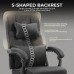DOWINX Fabric Office Chair, Ergonomic Gaming Computer Chair with Footrest, Lumbar Support, Swivel Wheels for Home, Office - LS-6653F